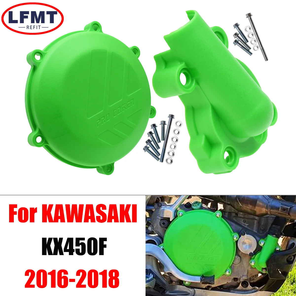 

Dirt bike Plastic Clutch Guard Water Pump Protector Cover For Kawasaki Motorcycle KX450F KX 450F KX-450F KXF450F 2016 2017 2018