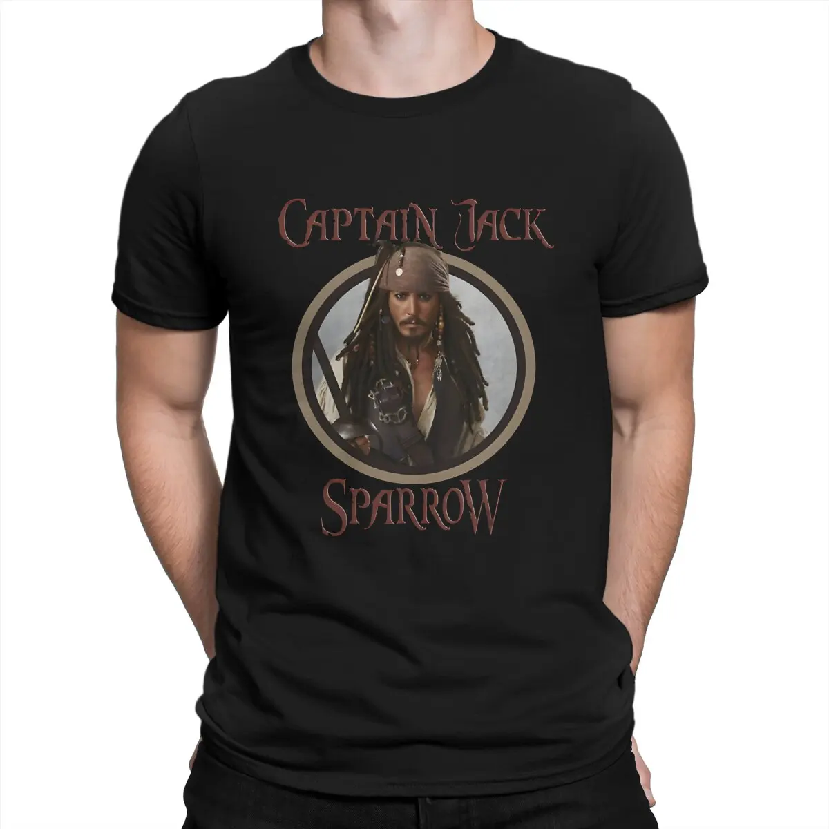 Captain T-Shirts Men Actor Johnny Depp Vintage Pure Cotton Tee Shirt Crew Neck Short Sleeve T Shirt Gift Idea Clothing