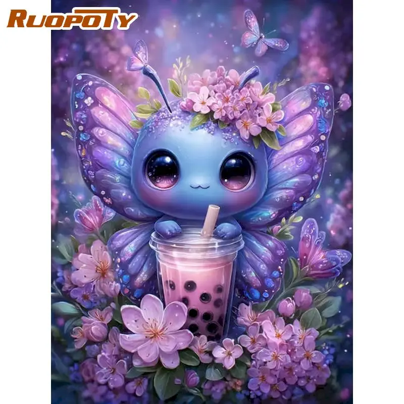 

RUOPOTY Diamond Painting Kit Diy Crafts Diamond Art Embroidery Cartoon Full Round Diamond Art Kit Home Decor Diamond Painting