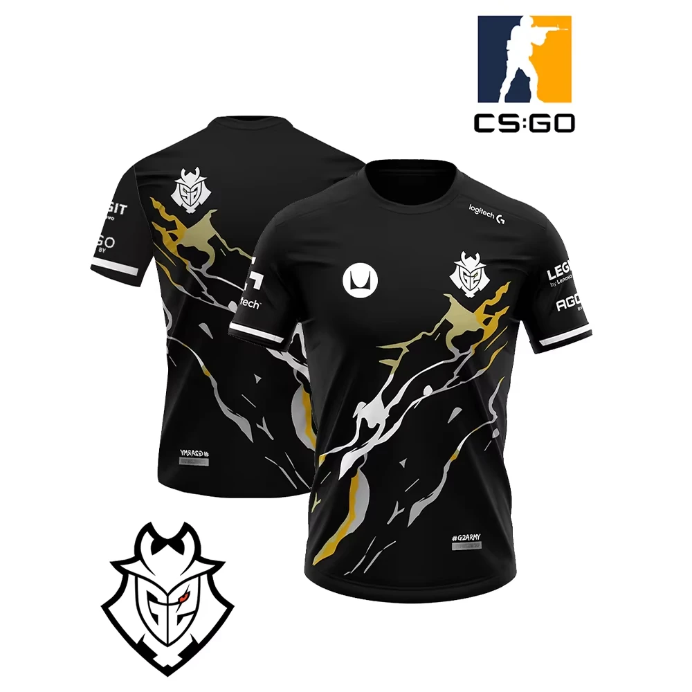 New Summer G2 Esports Team Uniform Men T shirt Sport Game LOL CS GO Jersey Men's T-shirt Casual Breathable Oversized Clothes Tee