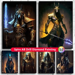 The God Anubis Portrait AB Diamond Painting Diy Art Embroidery Egyptian Modern Picture Sale Cross Stitch Mosaic Home Decor Gift