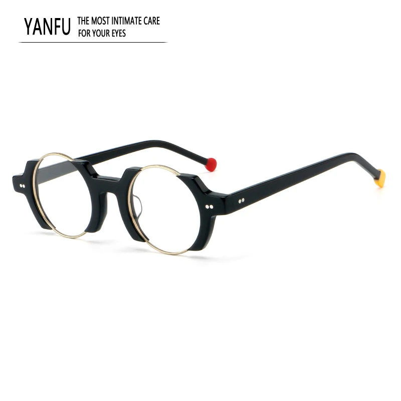 

Vintage Thick High Quality Acetate Glasses Frames Black Round Retro Optical for Women Men Eyewear Reading Myopia Eyeglasses