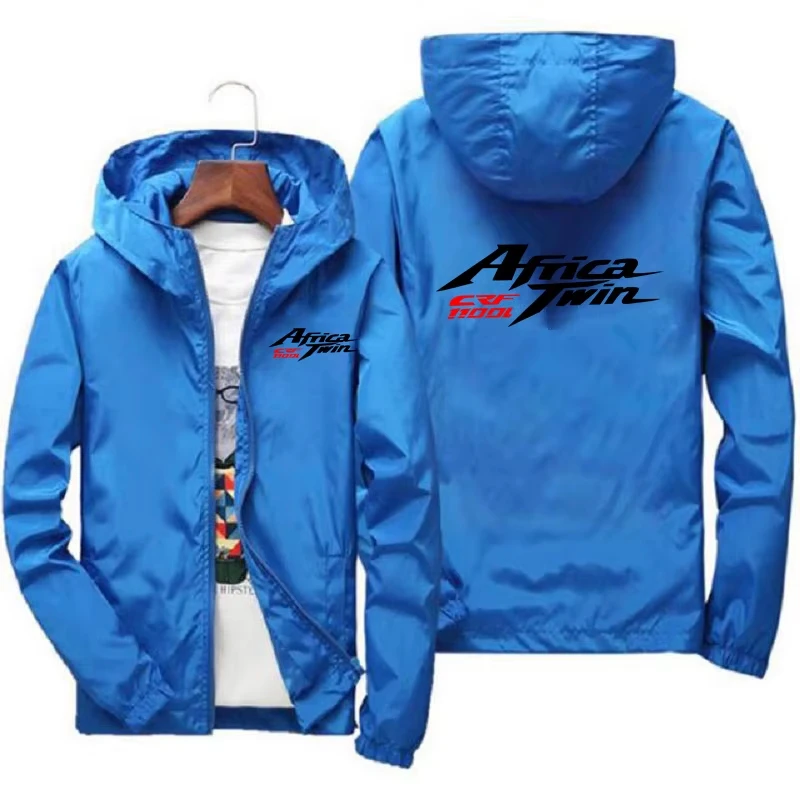 New Men's Double Racing Hooded Zipper Sports Printed Casual Top Spring and Autumn Crf1000L Crf1000 Outdoor Sports Fishing Jacket