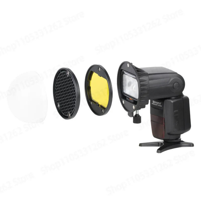 Magnetic Sphere Flash Diffuser TR08, Honeycomb Grid & Color Filters for Speedlight, Quick Snap-On Softbox