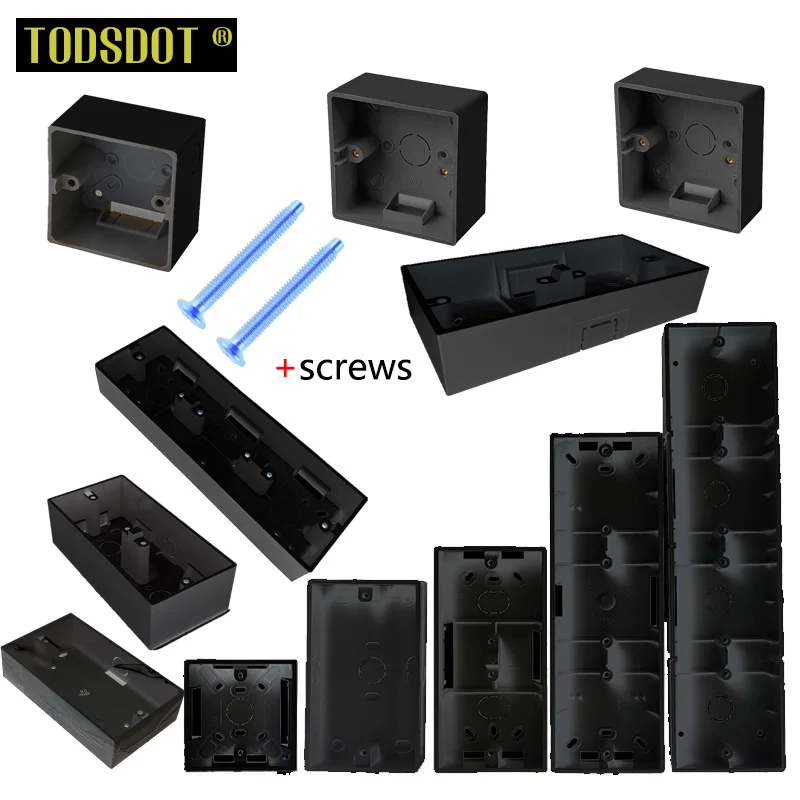 

86 Series Black External Install Box for Wall Surface Mount Switch Socket Thermostat Box Dual Triple Quad Frame 2 | 3 | 4 | 5