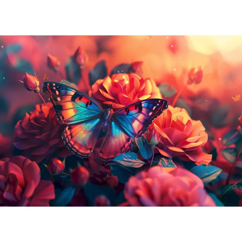 

GATYZTORY Beautiful Rose Butterfly Scenery Painting By Numbers Kits For Kids Adults Oil Paints Diy HandPainted Home Decor Arts