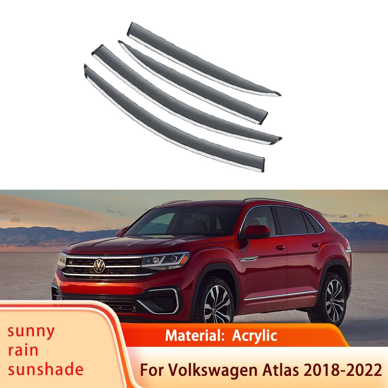 

for Volkswagen Teramont Atlas CA1 2018~2022 2020 Car Window Visor Awnings Sun Rain Deflector Shelters Shades Guard Accessories