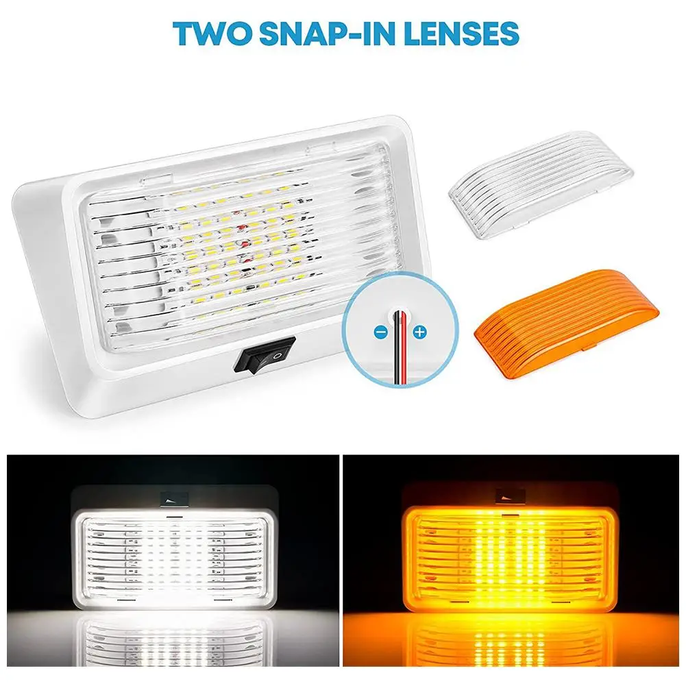 12V RV LED Veranda Licht mit Schalter Wasserdichte Wandlampen Markise Wohnmobil Camper Anhänger Lampe