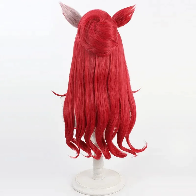 일본 애니메이션 우마스메: 프리티 더비 러브즈 온리 유 코스프레 가발 롱 더블톤 컬러 헤어 이어피스 포함 할로윈 파티 롤플레잉