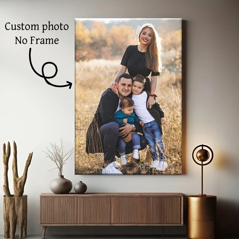 Custom Framed Canvas Wall Art, Personalized Photo Canvas Print, Custom Your Favorite Family Friends Photos Art Wall Decor