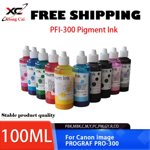 Inyección de tinta pigmentada PFI-300 PFI300 de 100ml, para Canon image PROGRAF PRO-300 A3 tinta de impresora fotográfica de inyección de tinta