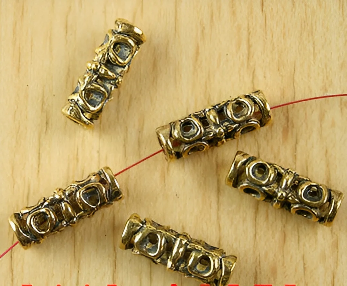 

20pcs 18*7mm hole 3.1mm Alloy matel antiqued gold tube spacer beads HWH2119