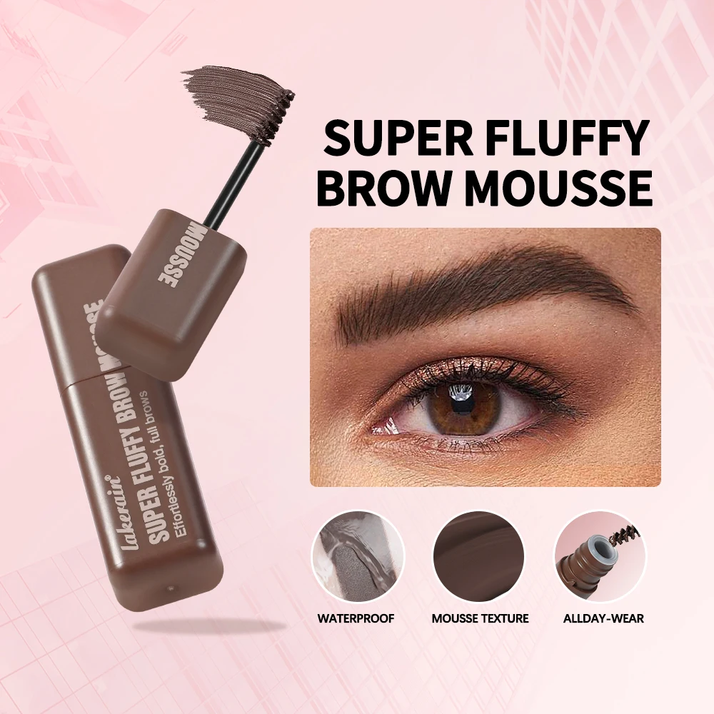 Lakerain Volumizing Brow Mousse Waterproof All Day Tinted Brow Gel For Soft Full Brows Medium Brown Eyebrows Makeup 6 Colors
