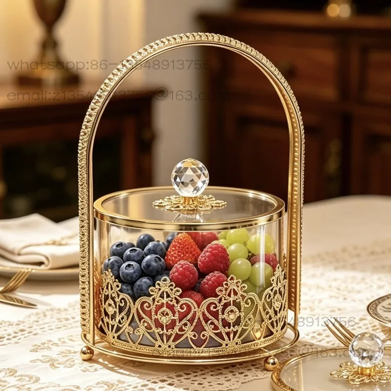 Candy can with lid European style living room bedroom coffee table household storage