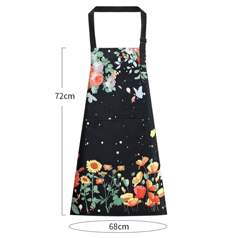 Household Waterproof and Oil-proof Kitchen Apron Cooking Baking Work Clothes Drawing Aprons Art Smock for Women