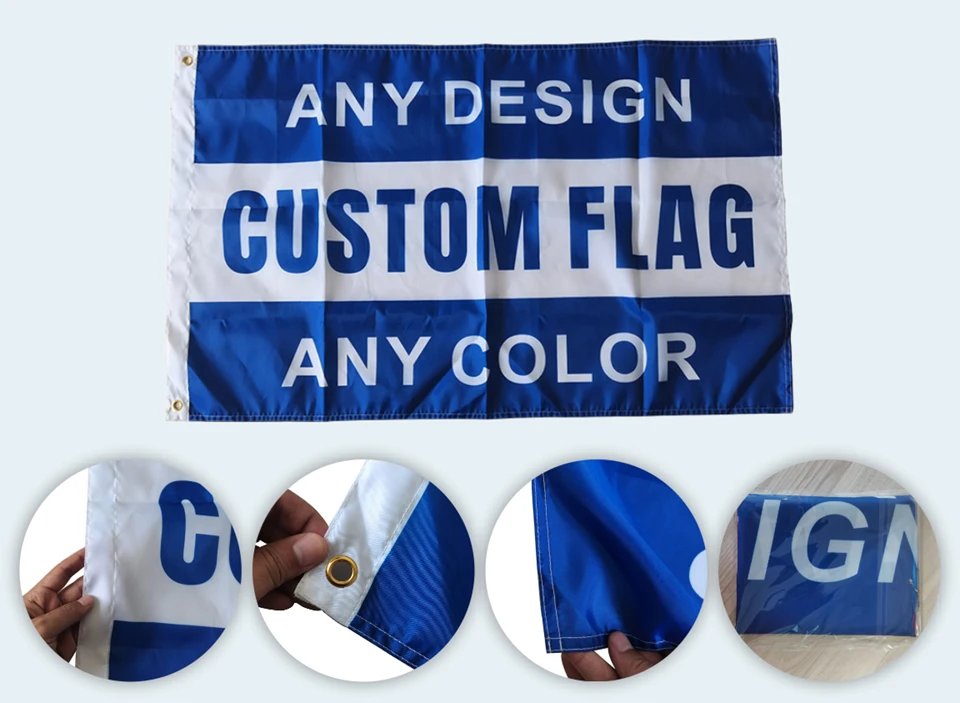Grafisch Bedruckte Flagge nach Maß, Individuelles Banner in Jeder Größe, Logo-Farbe, Kostenloses Design, Außenwerbung, Dekoration für Party und Sport – Detail 2