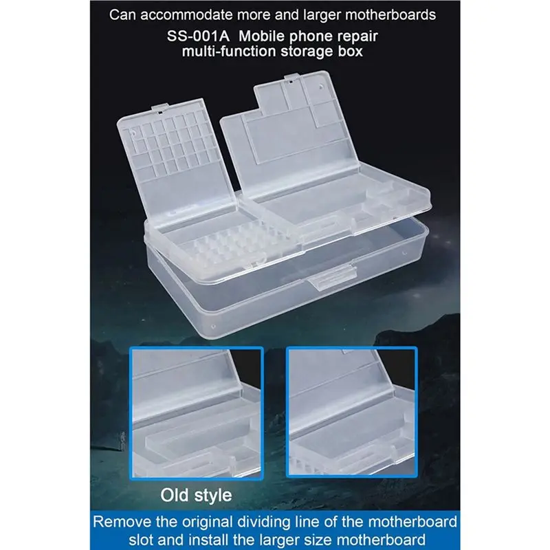 B03C-4Pcs/Lot Multifunctional Storage Box For Mobile Phone Motherboard IC Parts Repair Tools Container Collector