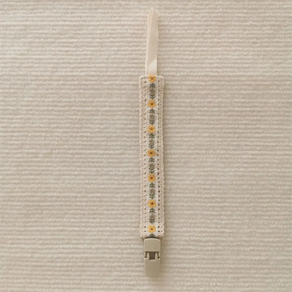 

Детская тканевая цепочка для соски в этническом стиле, регулируемая вышивка, цветочный держатель для пустышки, зажимы для пустышки, игрушки-прорезыватели, ремни