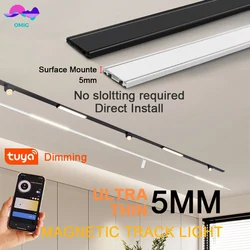 Luces de riel con imán inteligente para el hogar, sistema de iluminación de pista magnética ultrafina con Control centralizado y atenuación Tuya, 48V