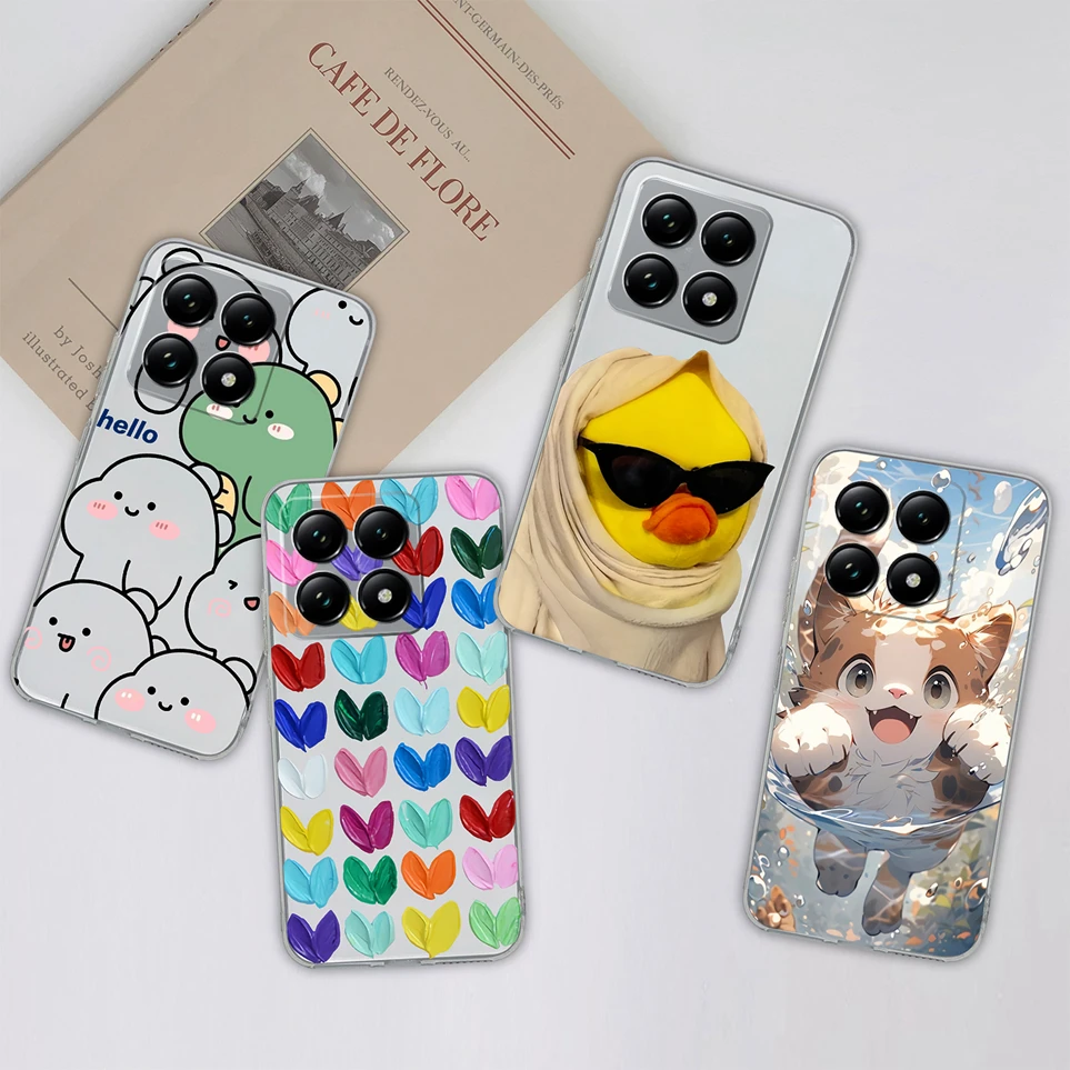 حافظة لهاتف Xiaomi 14T 14T Pro 14 14 حافظة لطيفة على شكل باندا كوكه غطاء خلفي من السيليكون الناعم من مادة البولي يوريثان لهاتف Xiaomi14T Funda 14TPro Carcas