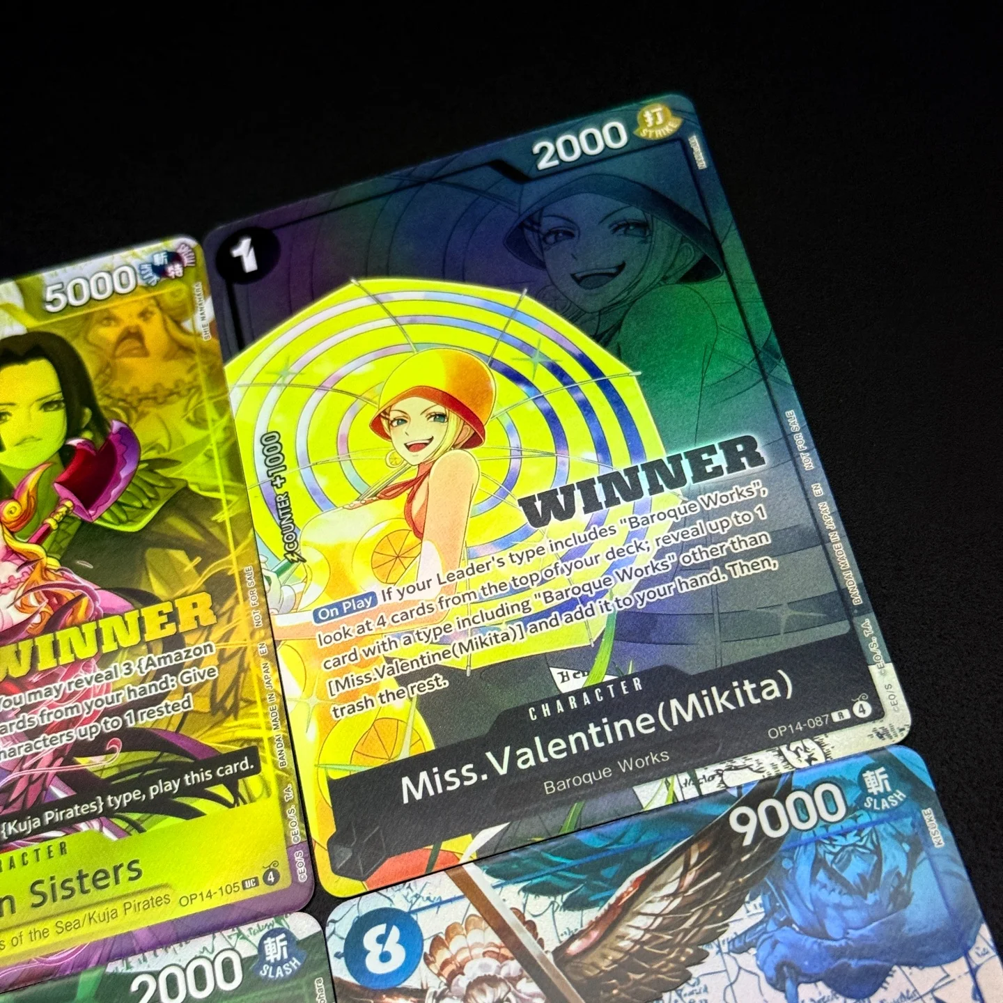 One Piece TCG English Foil Trading Cards Winner Pack 2026 Vol.3 Gorgon Sisters Chaka & Pell Miss Valentine Kikunojo Proxy Cards