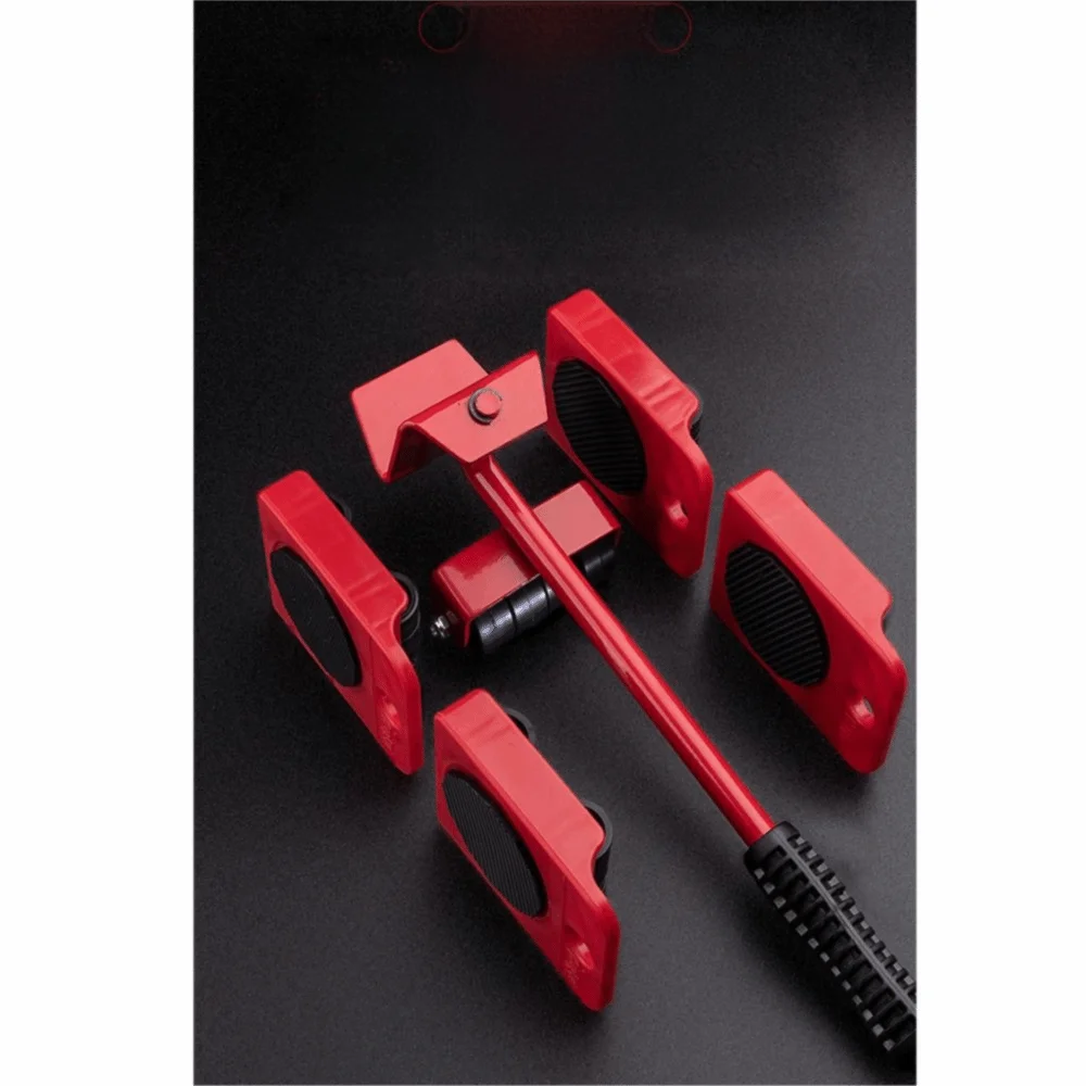 5Pcs Universal Wheel Furniture Mover Set Effort Saving Non-slip Handle Appliance Moving Wheel Slider Comfortable Grip