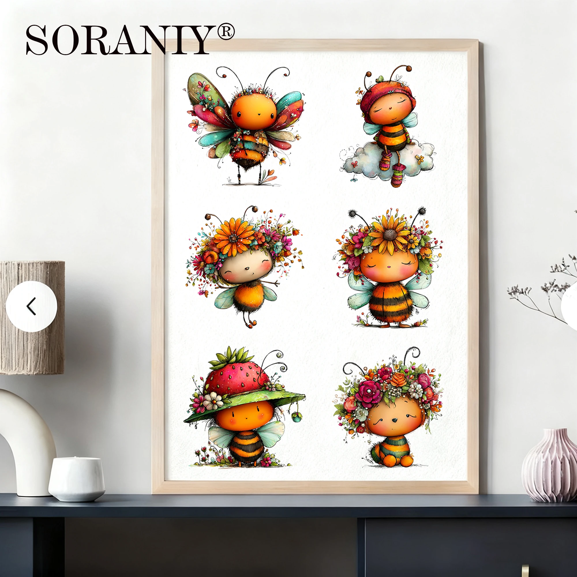 24PCS/Set Whimsical Summer Bee Themed UV DTF 16OZ DIY Transfer Paper Sticker - view 6