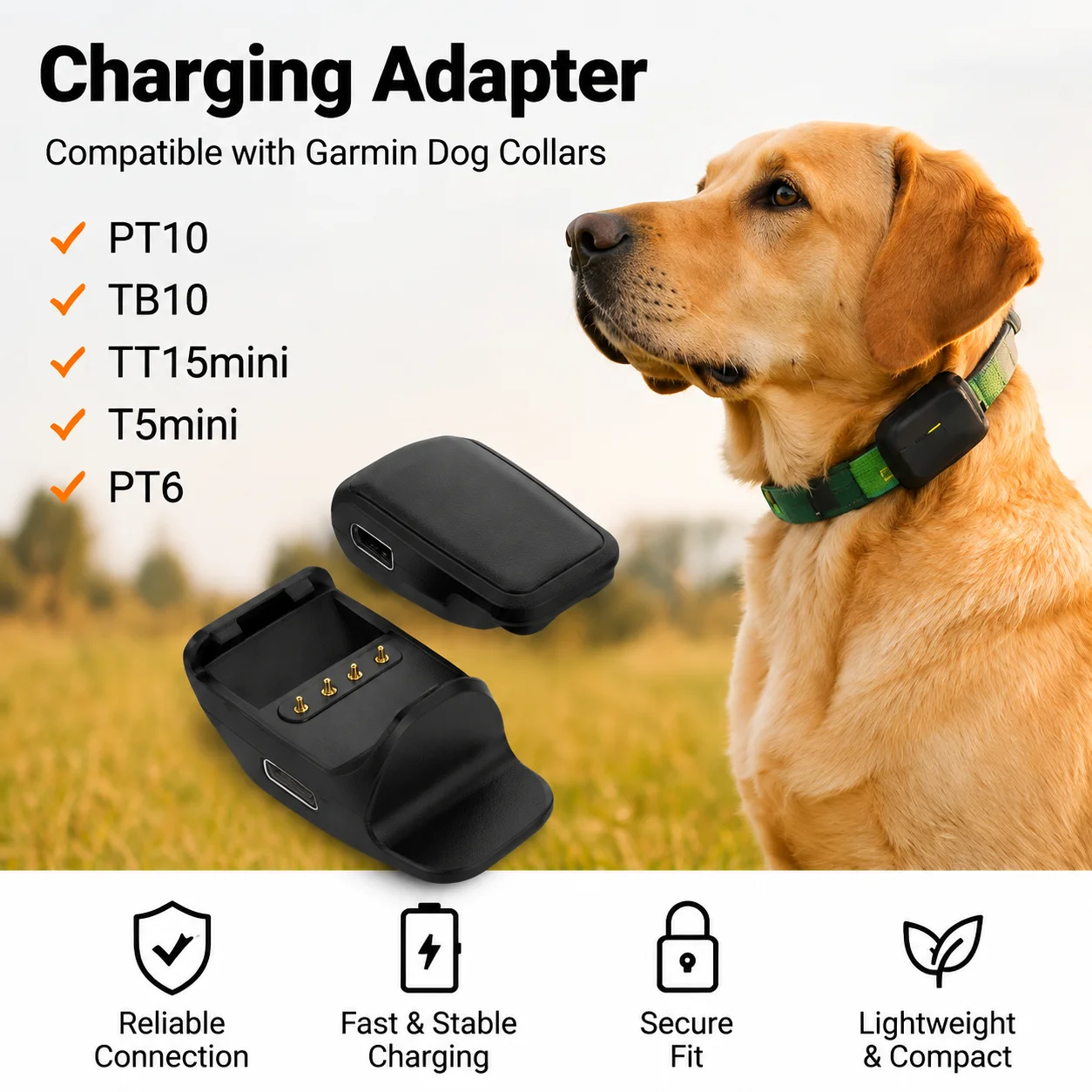 Pet Dog Collar Charging Adapter Reusable For Garmin Pet PT10 TB10 TT15mini T5mini PT6 Charging 1PCS Power Adapter Type C