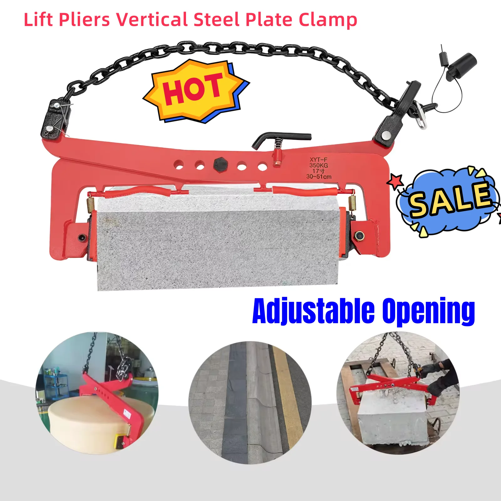 

Lifting Clamps Lift Pliers Vertical Steel Plate Clamp Roadside Stone Tongs Curb Glass Slabs/Metal Sheet