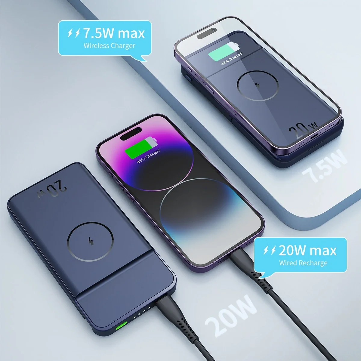 20W Power Bank 10000mAh Fast Charge Powerbank for iPhone 16 15 14 13 For Xiaomi batterie externe power bank original USB C MP01
