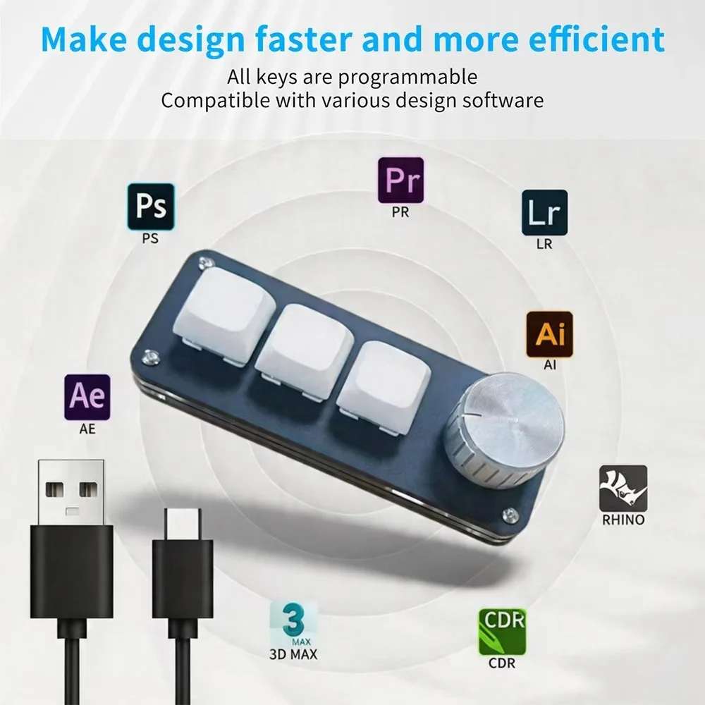 One-Key Mechanical Keyboard Plug-and-Play for Office, Gaming, Media, Design, Industrial Control - One-Key Precise Control