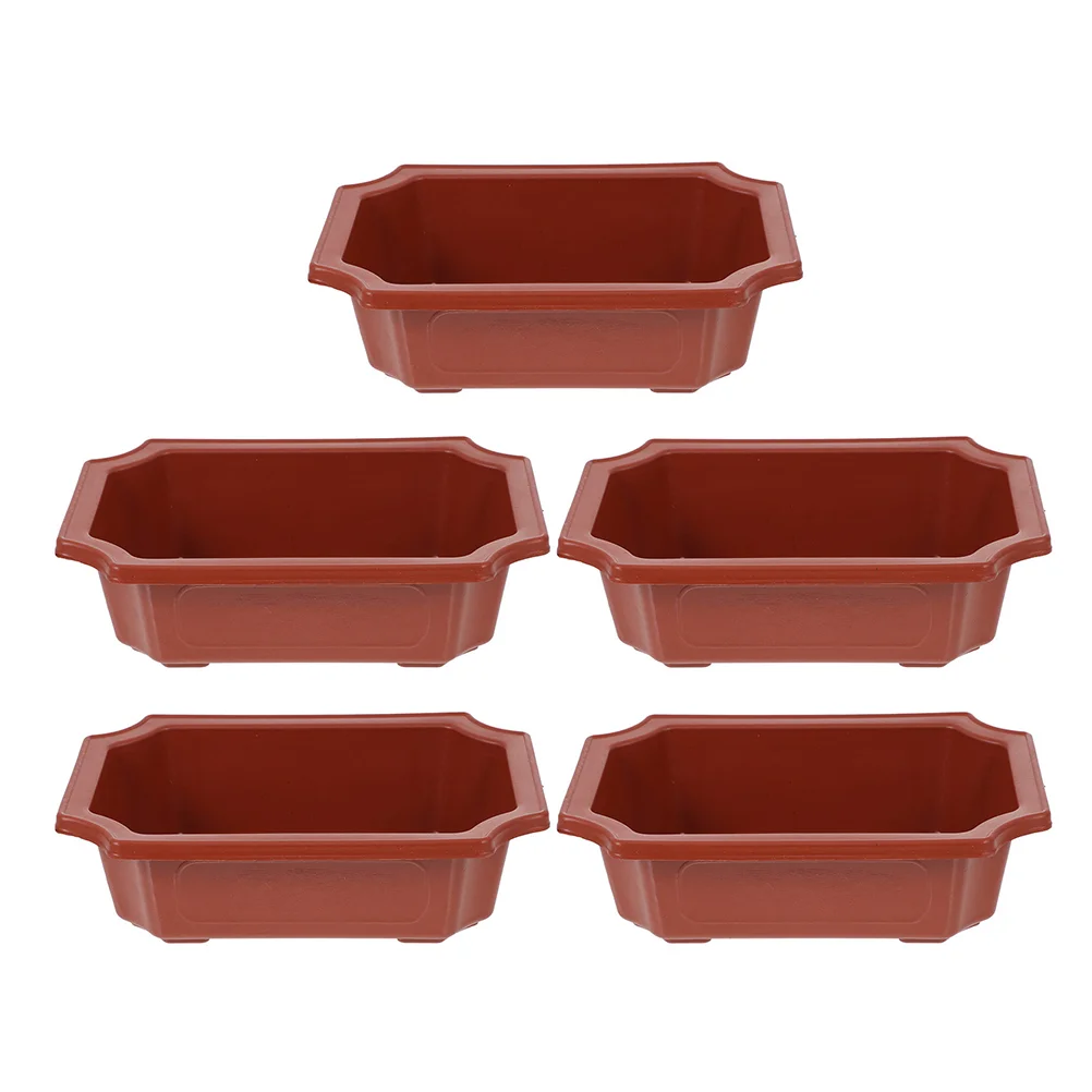 

5 PCS Bonsai Pot Plastic Pots Cachepots for Orchids Poor Plants Planters Drainage Rack Succulent