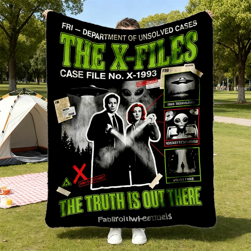 X-Files  Comfy Blanket, 90s Sci Fi Alien Conspiracy Flannel Blanket