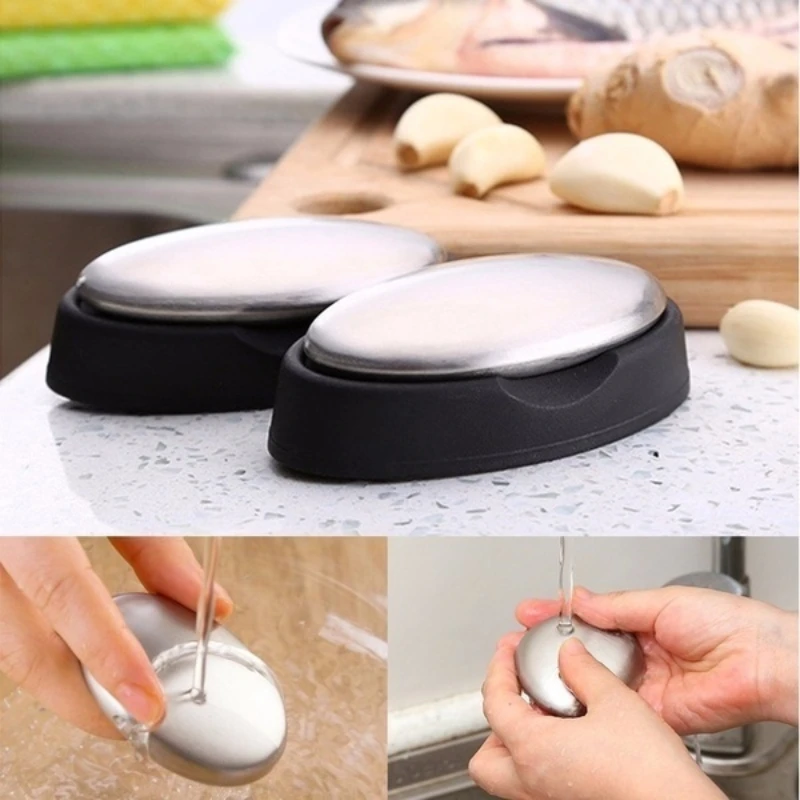 Stainless Steel Deodorant Soap Washroom Kitchen Garlic & Fish Deodorising Hand Washing Soap Deodorizing Eliminating Odor Tools