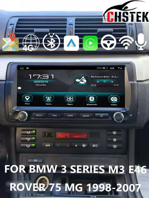 CHSTEK OEM Навигационная система Bluetooth Handsfree Media для BMW E46 3 Series M3 Rover 75 MGZT 1998-2007 с Android, 4G, GPS, WIFI