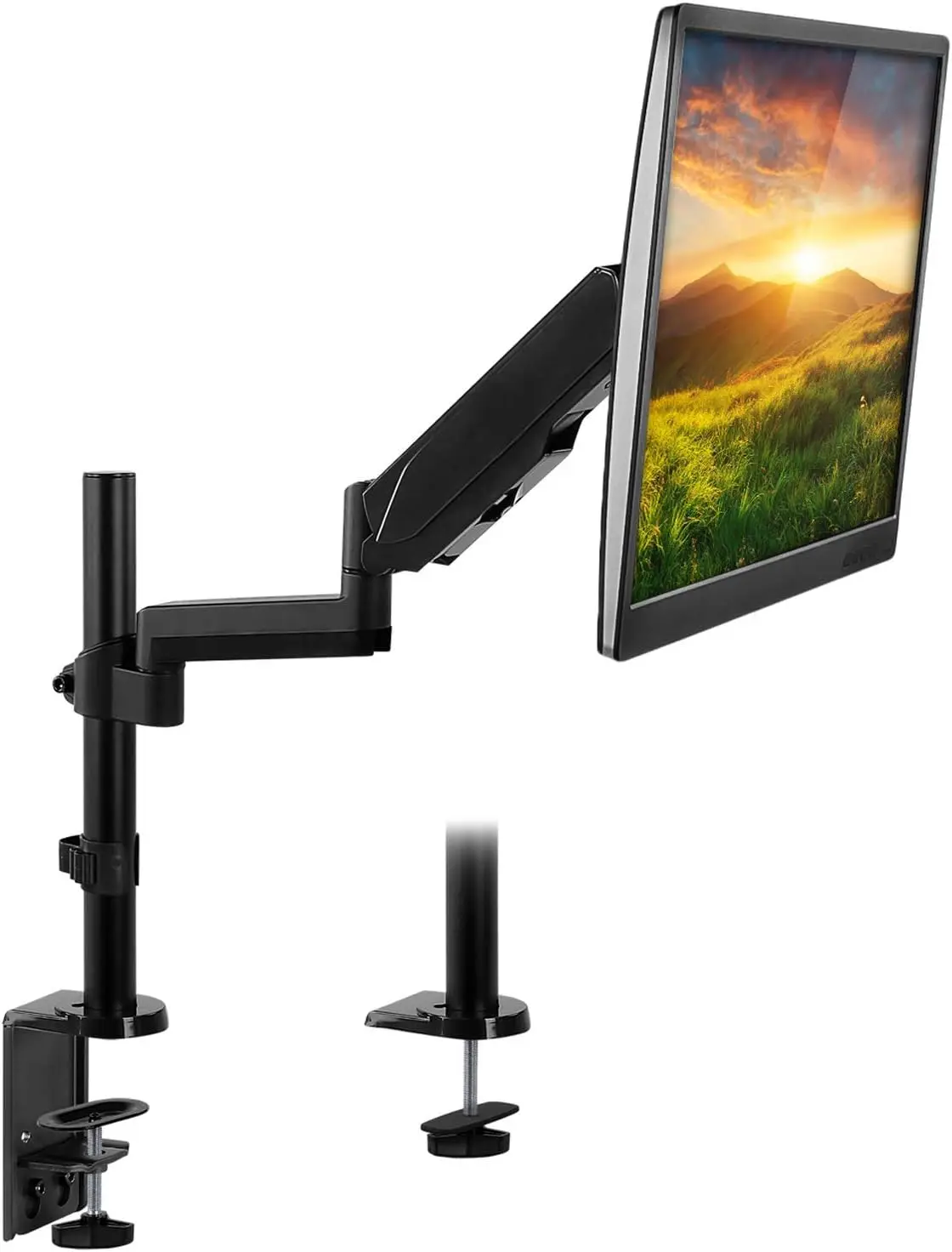 Single Monitor Arm Desk Mount with Gas Spring, Adjustable Stand for 13-32 Inch Screens up to 17.6 lbs, VESA Compatible