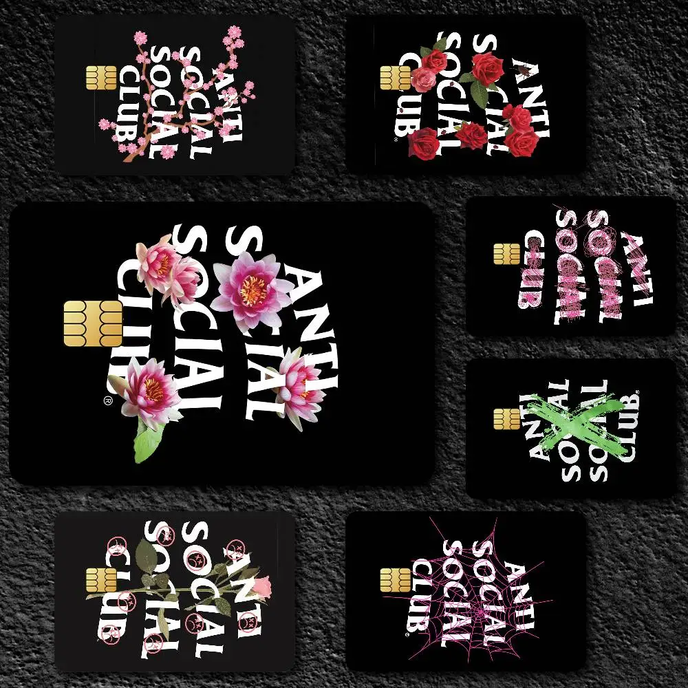 A-Anti Social Social Club Credit Card Skin Stickers for Bank Card Bus Metro Card Sticker Waterproof Gift