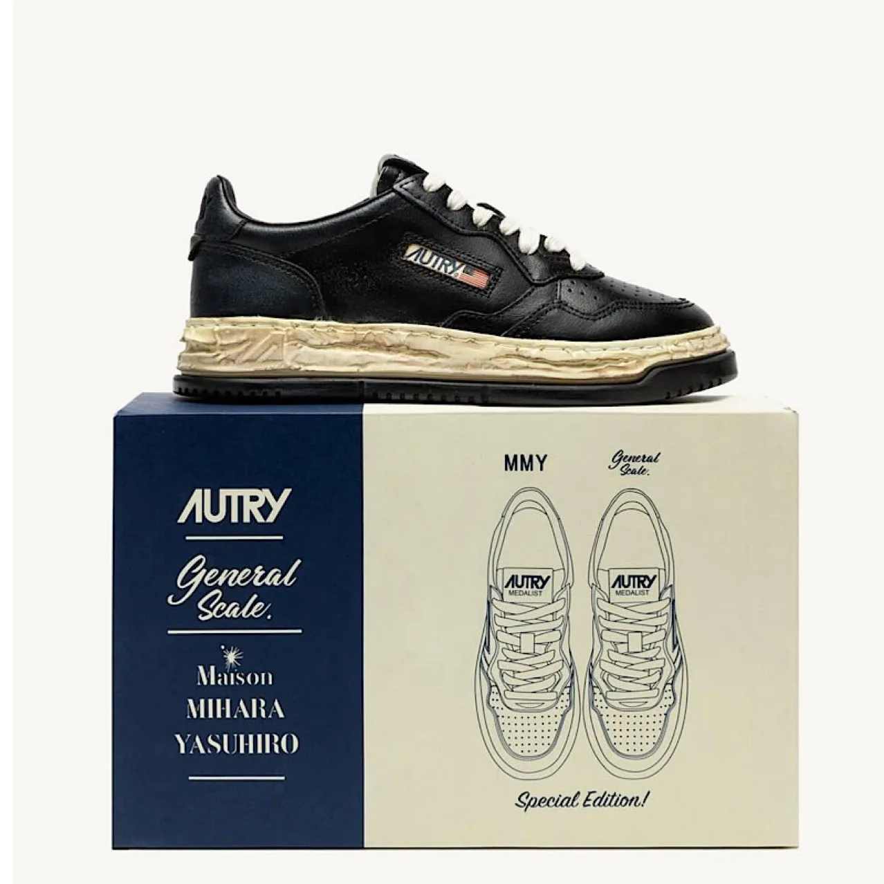 Autry25 Zapatos Deportivos Casuales Retro Estilo Americano para Hombre y Mujer, con Aspecto Desgastado, Cómodos, de Corte Bajo, de Cuero y Goma