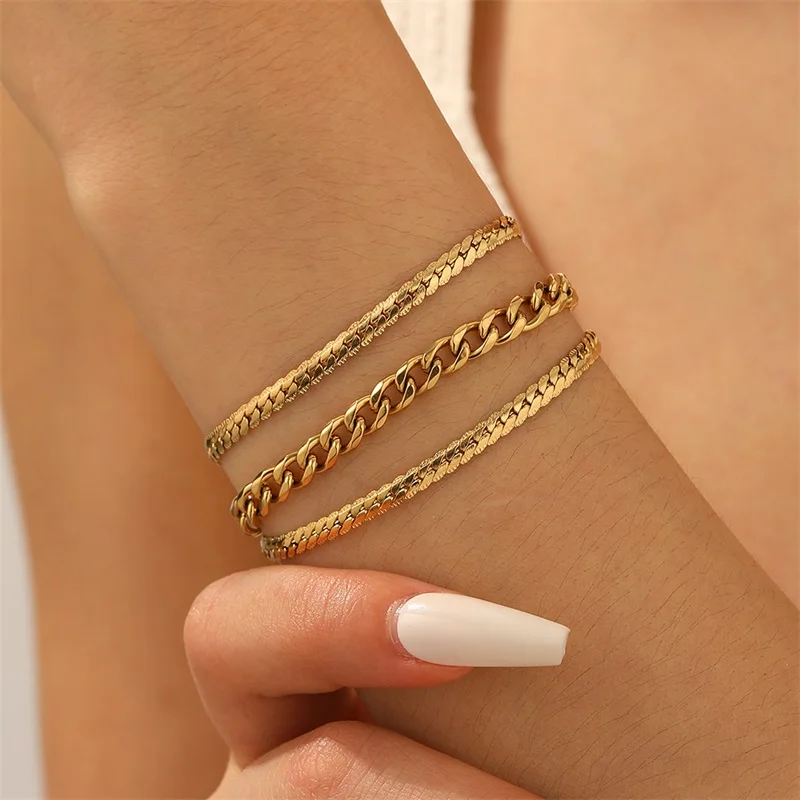 EILIECK 316L Edelstahl Exquisites Strass-Armband für Damen, Charmantes Metallarmband in Goldfarbe, Trendiger Armschmuck, Geschenk – Detail 6