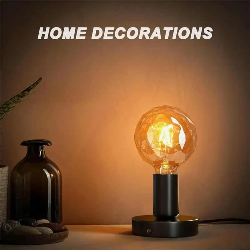 Limited Stock-FF 2Pcs Polished Metal Desktop/Hanging Light Bulb Socket E26/E27 Lamp Base, Screw Light Bulb Extension Socket US P