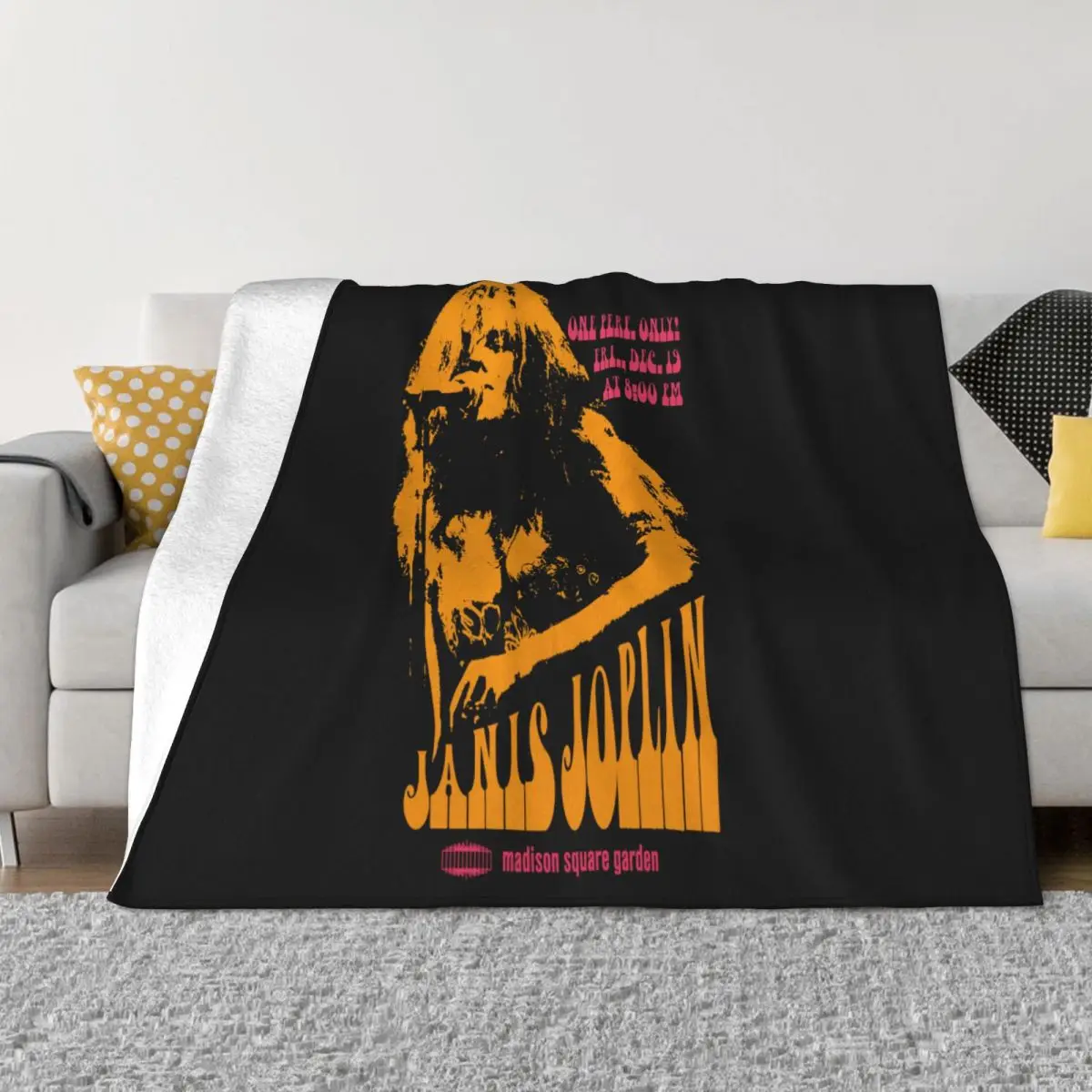 Janis Joplin Madison Square Garden Brand New Licensed Jan 1003 Pattern Lowest Price Throw Blanket