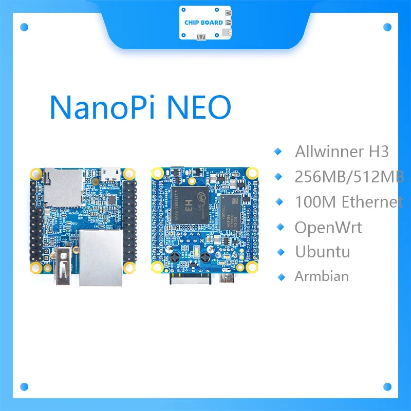 

NanoPi NEO Open Source Allwinner H3 Development Board Super Raspberry Pie Quad-core Cortex-A7 DDR3 RAM 512MB Run Ubuntu Core