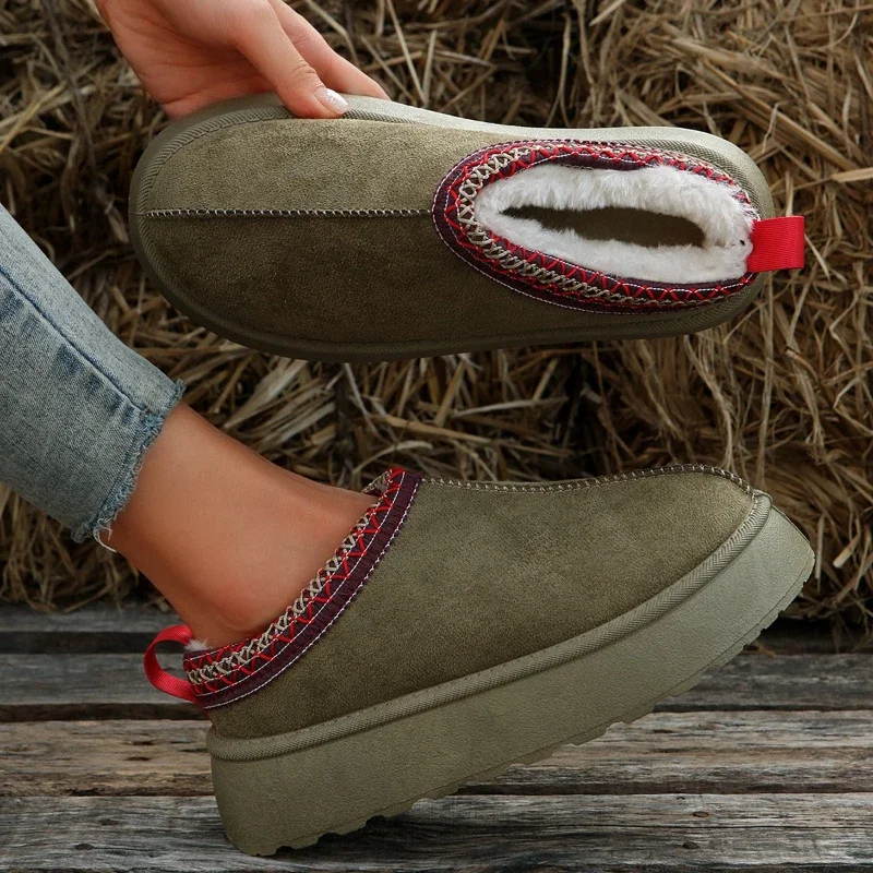 Women Winter Ankle Snow Boots Women 2023 New in Fur Short Plush Warm Flats Slippers Platform Shoes Flip Flops Suede Boots Shoes