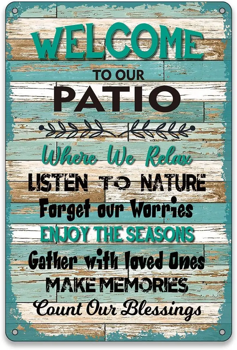x1, табличка для забавного домашнего декора стен, винтажная металлическая вывеска, добро пожаловать в наш дворик, где мы расслабление, металлические вывески в стиле ретро, фермерский дом, дом или x1, табличка для забавного домашнего декора стен, винтажная металлическая вывеска, добро пожаловать в наш дворик, где мы расслабление, металлические вывески в стиле ретро, фермерский дом, дом или