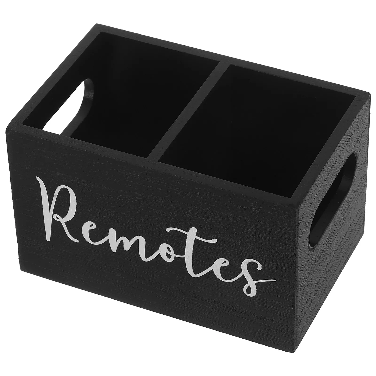 

Wooden Remote Control Holder Desk Organizer Rustic Multi Compartment TV Remote Storage Box Living Room Storage