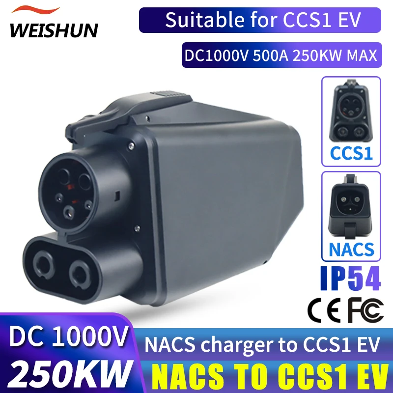 

NACS TO CCS1 EV Adapter Electric Vehicle Charger Connecter for 16A/32A NACS Charger to CCS1 Electric Car Adapter