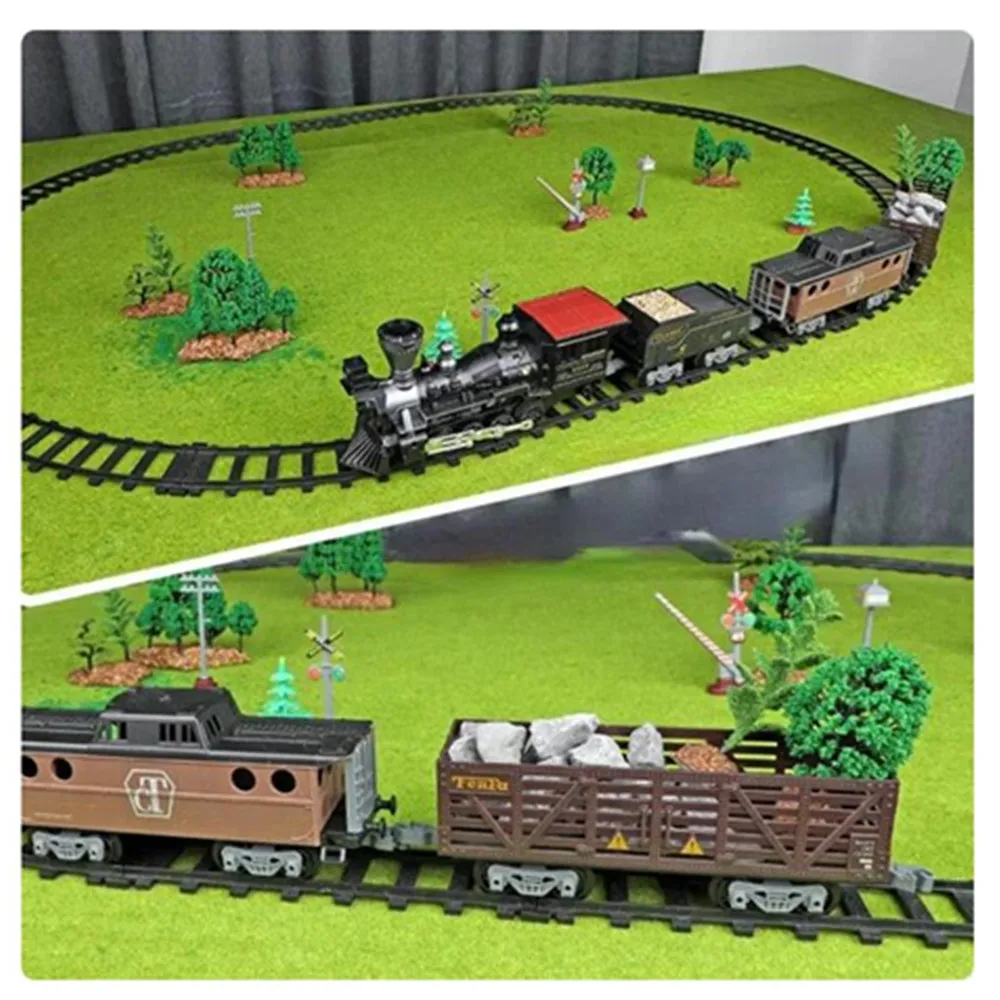 Elektrische Zug Spielzeug Fernbedienung Rauchen Lokomotive Schienen Montieren DIY Tracks Set Klassisches Spielzeug für Kinder RC Schiene Zug