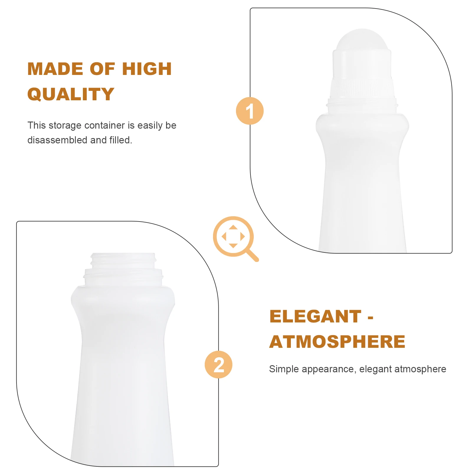 

8pcs Roller Bottles Essential Oil White Plastic Empty Container Perfume Portable Storage Uniform Application Sturdy