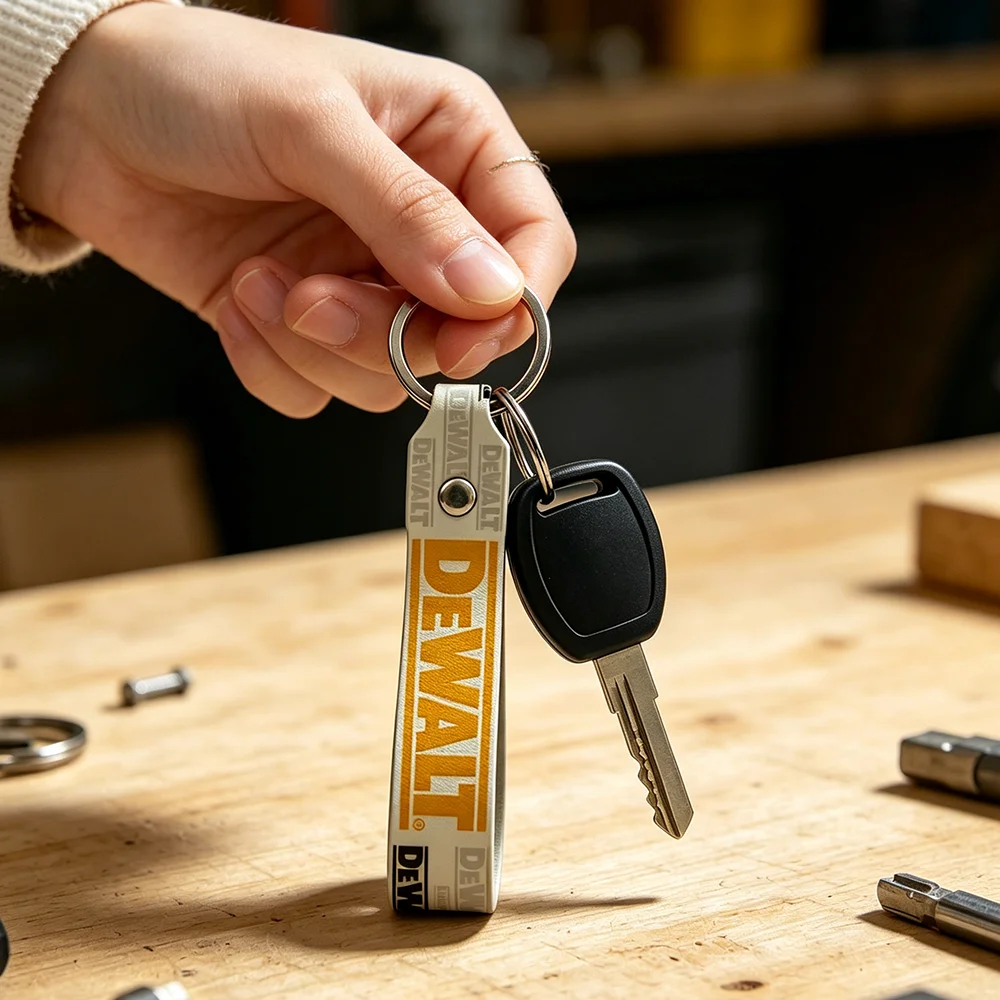 For Dewalt Soft PU Leather Motorcycle Keychain Lightweight Key Holder For Scooter Racing