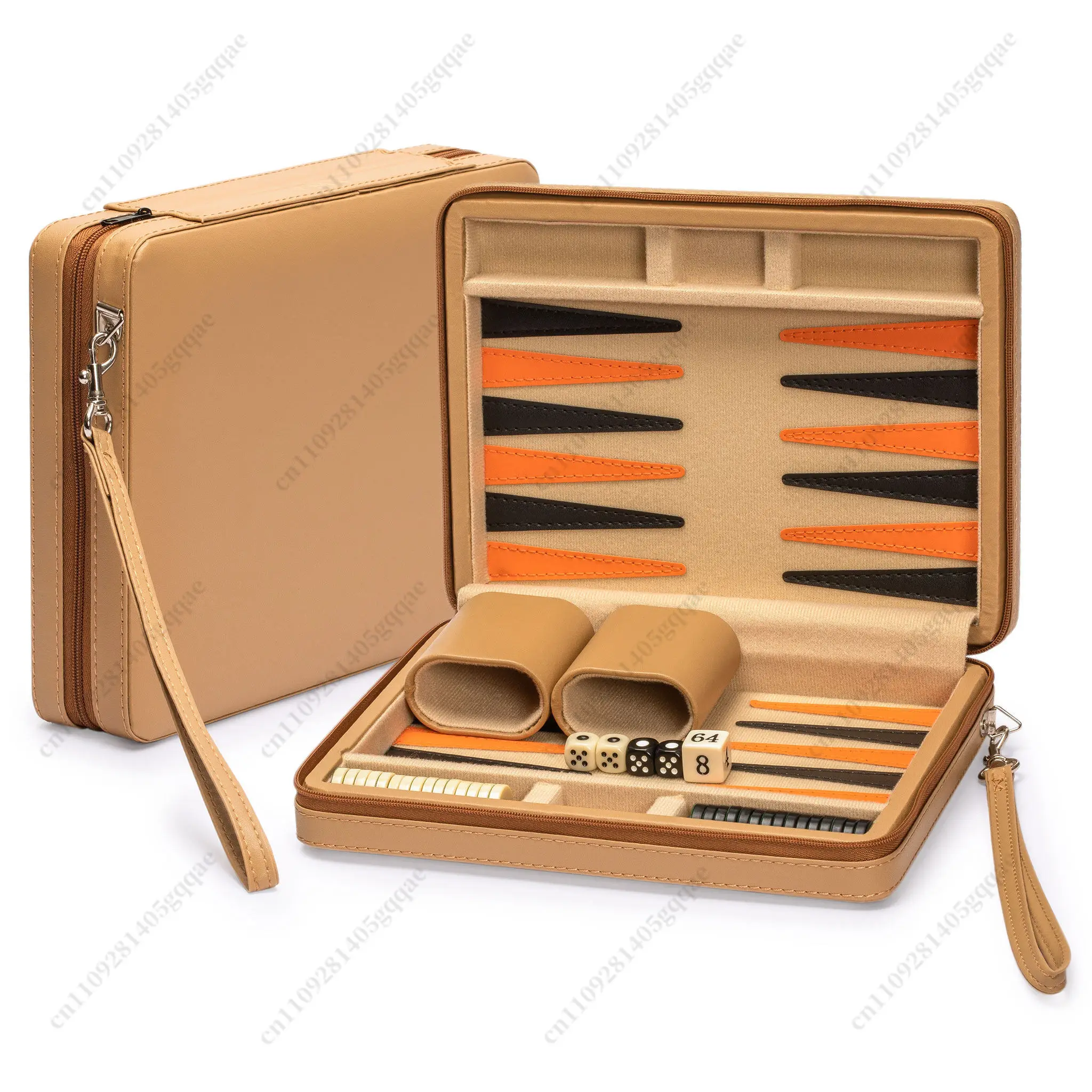 Leder-Schachspiel, Acryl-Backgammon, Neues Meisterdesign Mini-Reiseversion für Erwachsene – Detail 3